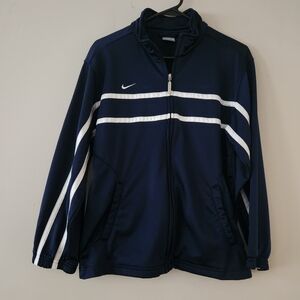 Nike Navy BlueTrack Jacket Girls Large Y2K Vintage Soccer Sweater Athletic Zipup